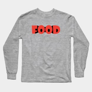 Word Food In Red Long Sleeve T-Shirt